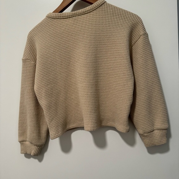 OLD NAVY | Waffle Knit Cotton Blend Henley Top - Picture 2 of 5